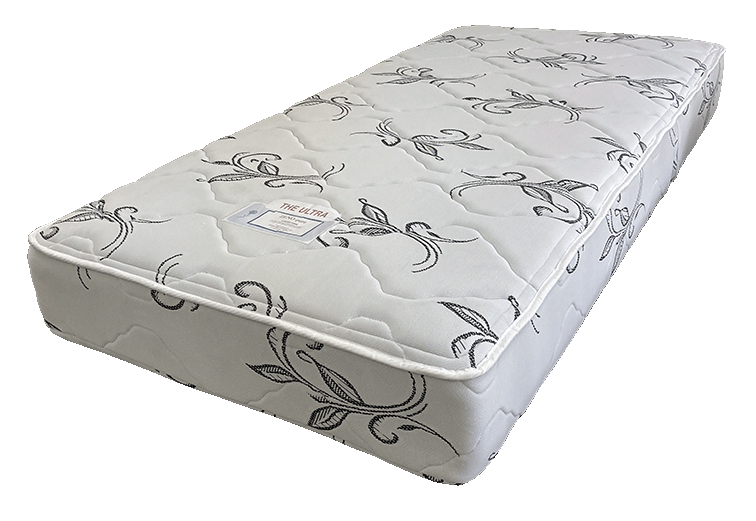 Showing a Zeno Mattress Ultra Foam pillow top mattress.
